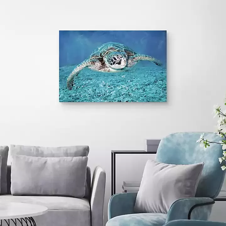 Fashion Vibrant Sea Turtle Canvas Art Print Canvas Art