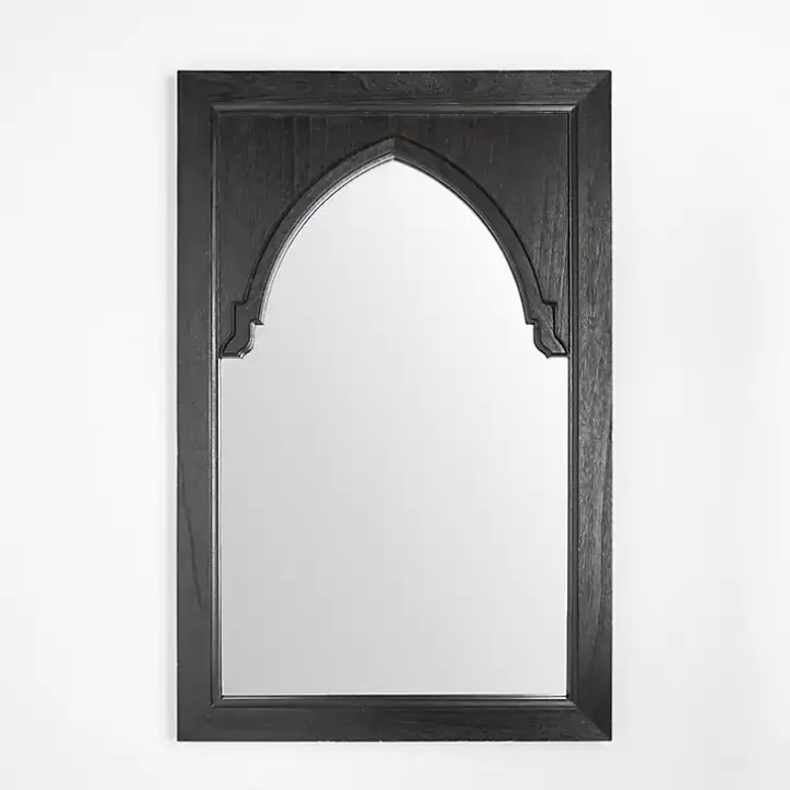 Sale Victor Black Wood Vault Wall Mirror Decorative Mirrors