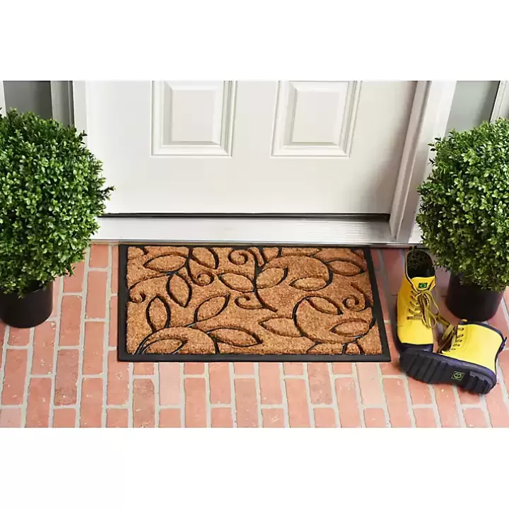 Flash Sale Vine Leaves Swirl Doormat, 36x24 in. Doormats