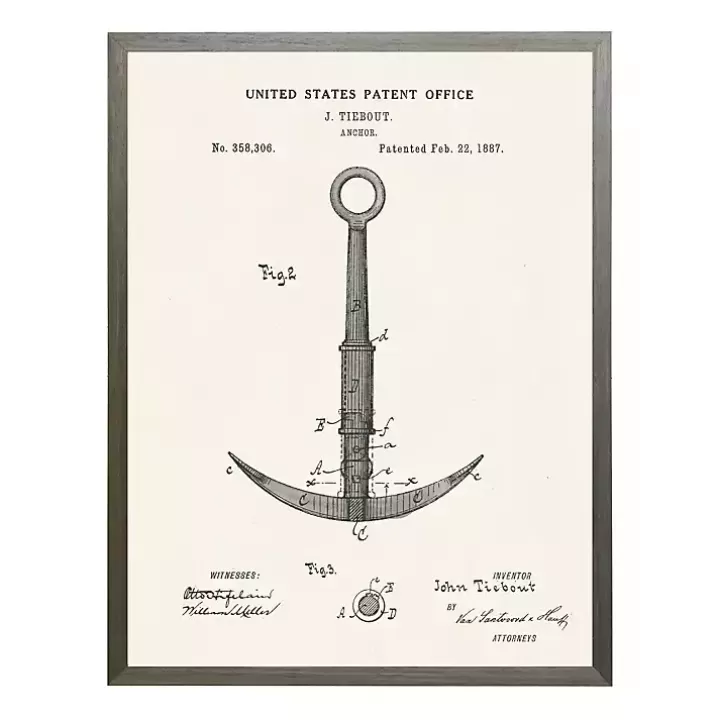 New Vintage Anchor Patent Framed Art Print Framed Art