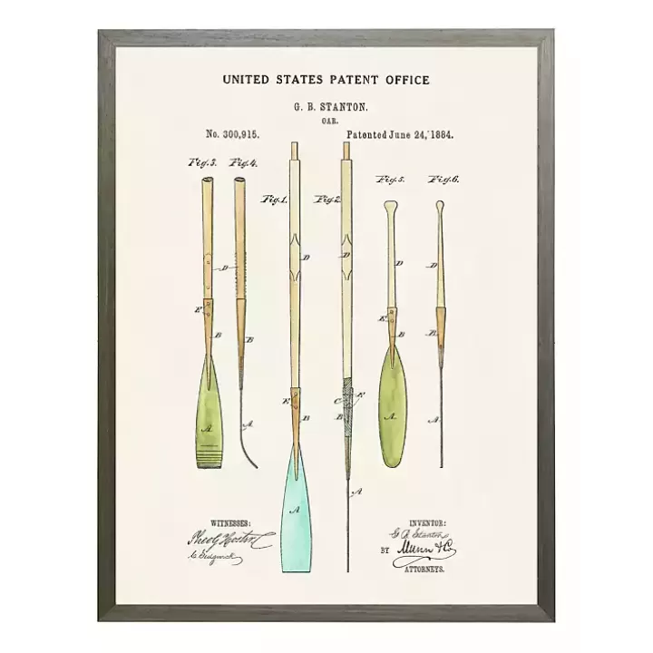 Cheap Vintage Boat Oars Patent Framed Art Print Framed Art