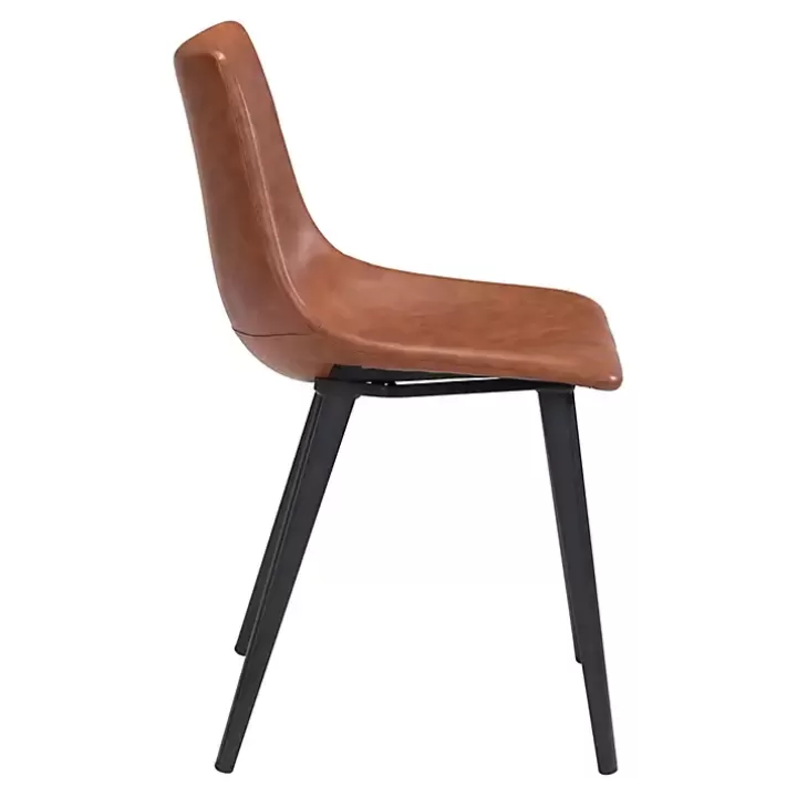 New Vintage Faux Leather Dining Chairs, Set of 2 Dining Chairs