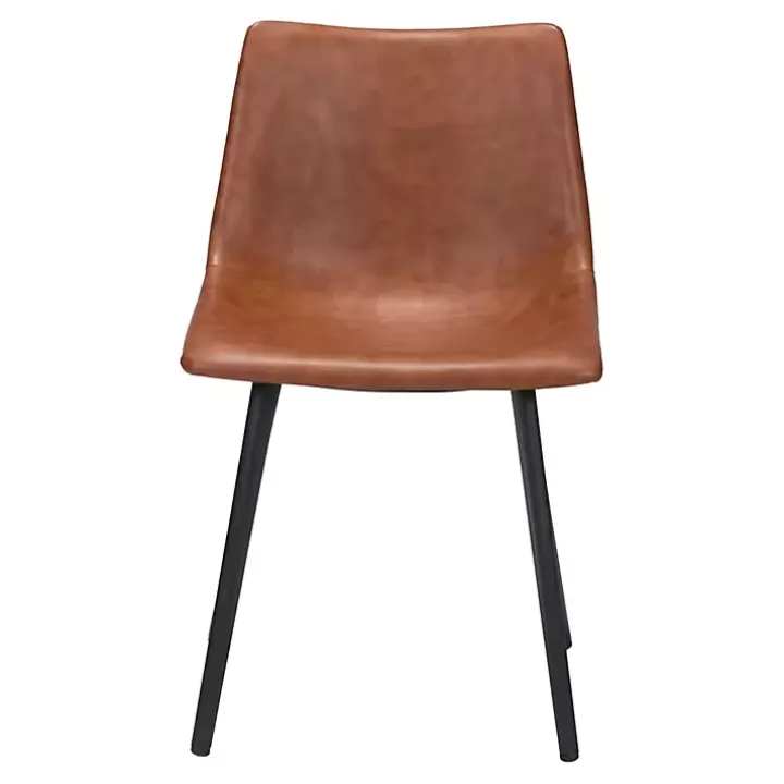 New Vintage Faux Leather Dining Chairs, Set of 2 Dining Chairs