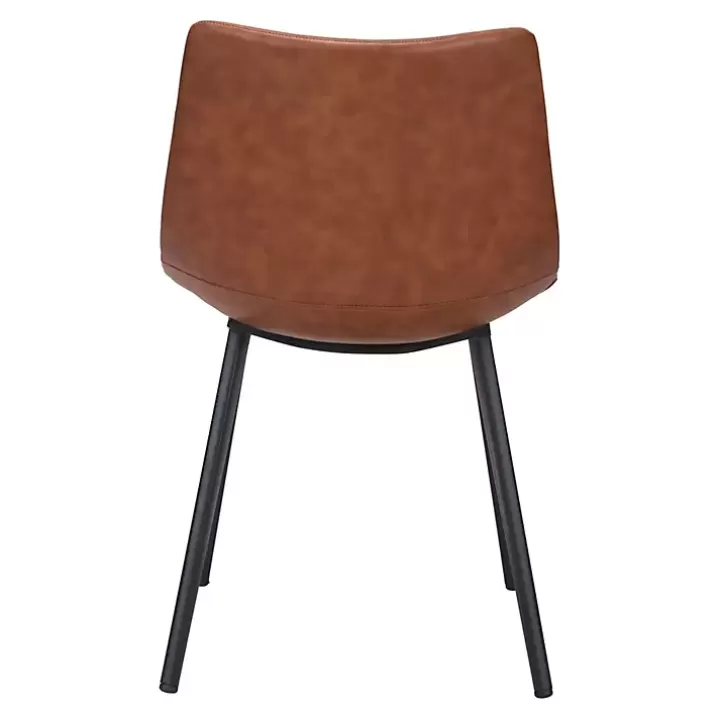 New Vintage Faux Leather Dining Chairs, Set of 2 Dining Chairs