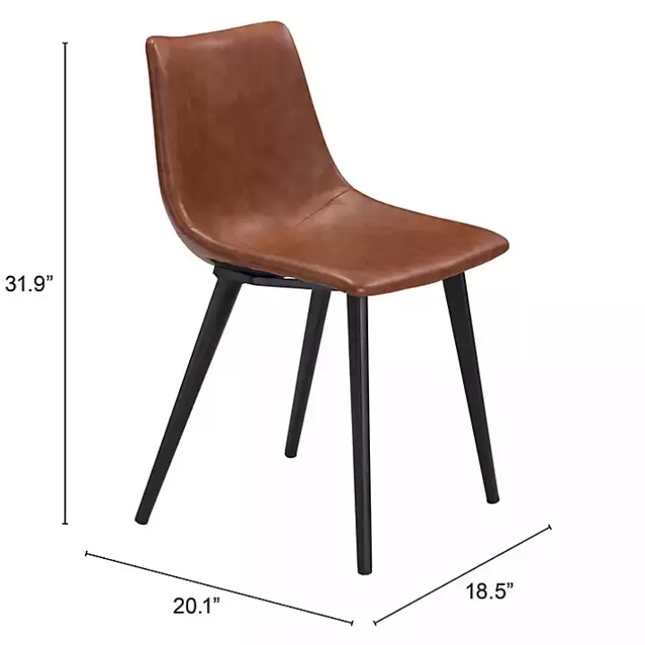 New Vintage Faux Leather Dining Chairs, Set of 2 Dining Chairs