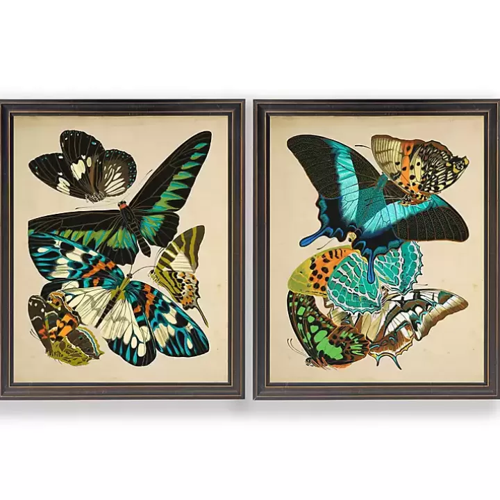Best Vintage Butterflies II Framed Art Prints, Set of 2 Framed Art