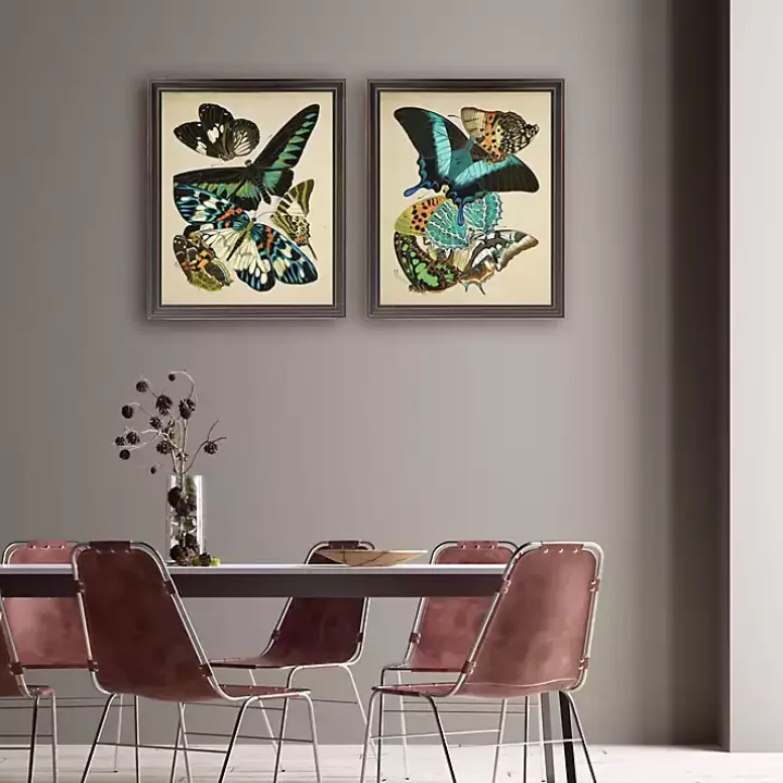 Best Vintage Butterflies II Framed Art Prints, Set of 2 Framed Art