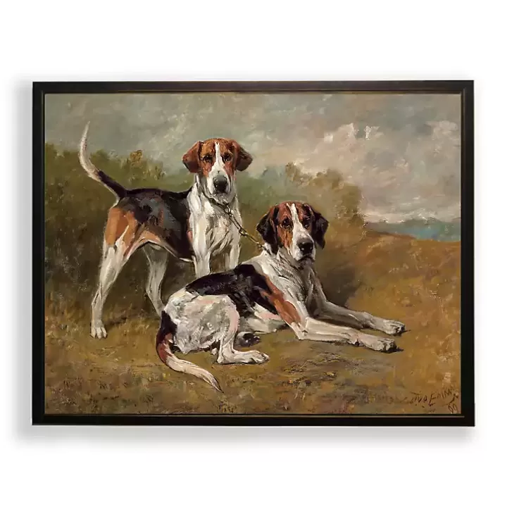 Best Vintage Dog Duo Framed Art Print Framed Art