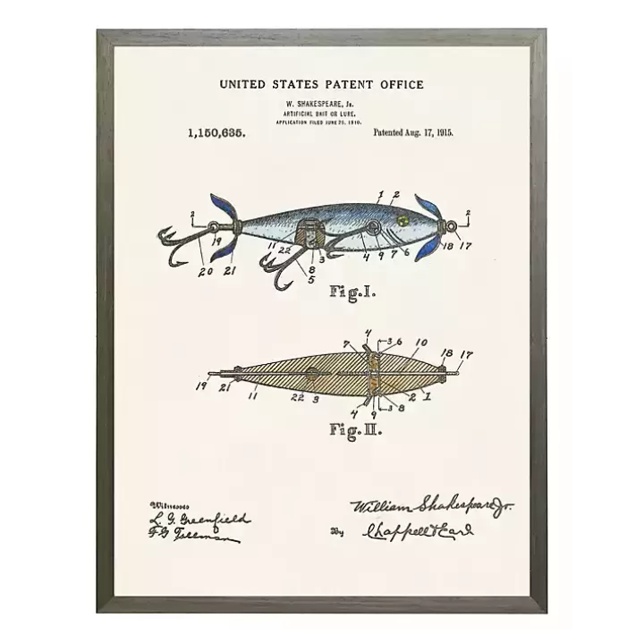 Cheap Vintage Fishing Lure Patent Framed Art Print Framed Art