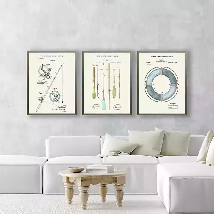 Clearance Vintage Fishing Reel Patent Framed Art Print Framed Art