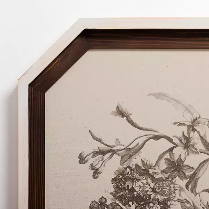Discount Vintage Floral Octagon Framed Art Print Framed Art