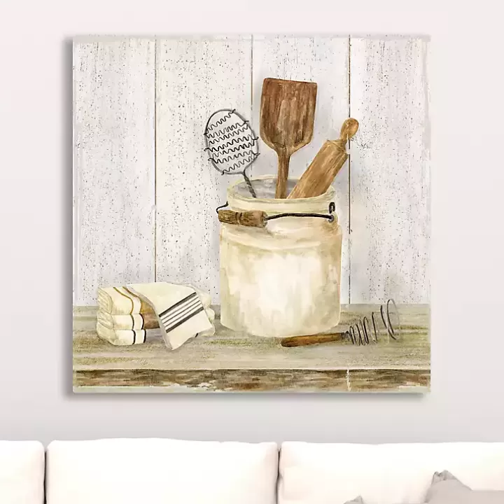 New Vintage Kitchen I Giclee Canvas Art Print, 20x20 Canvas Art