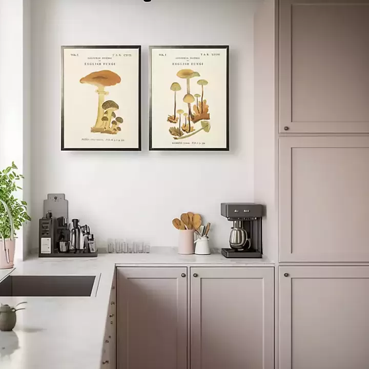 Best Sale Vintage Mushrooms II Framed Art Prints, Set of 2 Framed Art