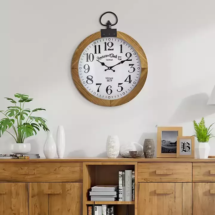 Cheap Vintage Pocket Watch Wooden Wall Clock Clocks