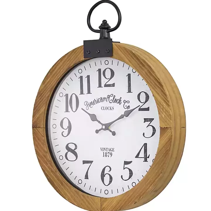 Cheap Vintage Pocket Watch Wooden Wall Clock Clocks