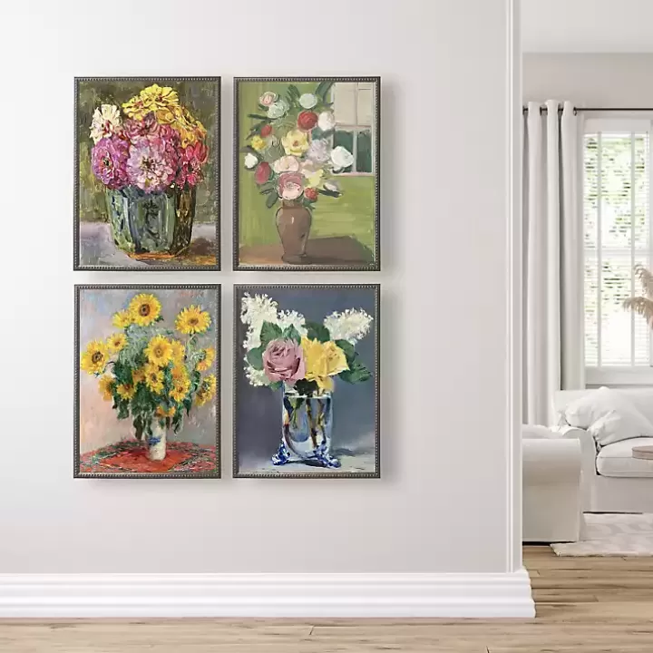 Clearance Vintage Sunflowers Beaded Framed Art Print Framed Art
