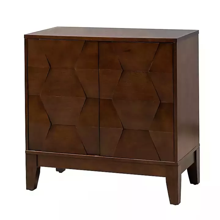 Flash Sale Walnut Geometric Mabel 2-Door Cabinet Cabinets & Sideboards