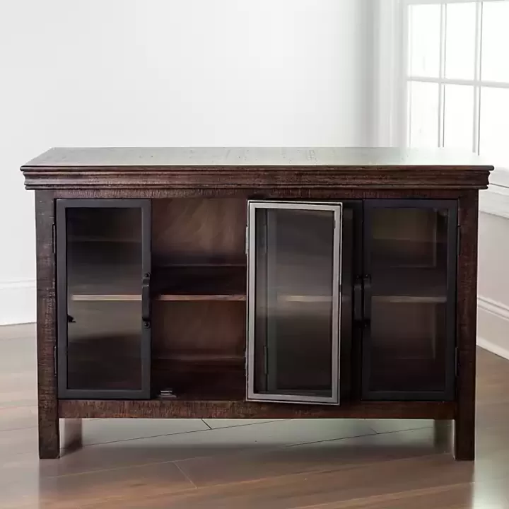 Fashion Walnut Henry Cabinet with Glass Doors Cabinets & Sideboards