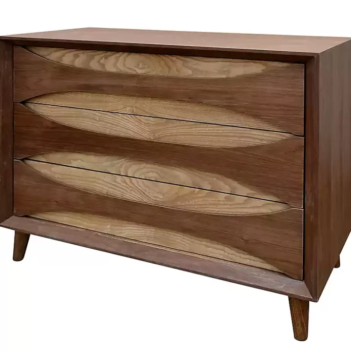 Online Walnut Kylie 3-Drawer Chest Dressers & Chests