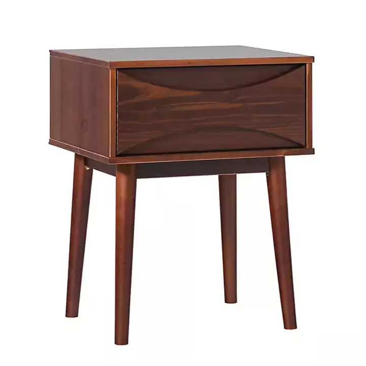 Hot Walnut Mid-Century Modern Nightstand Nightstands