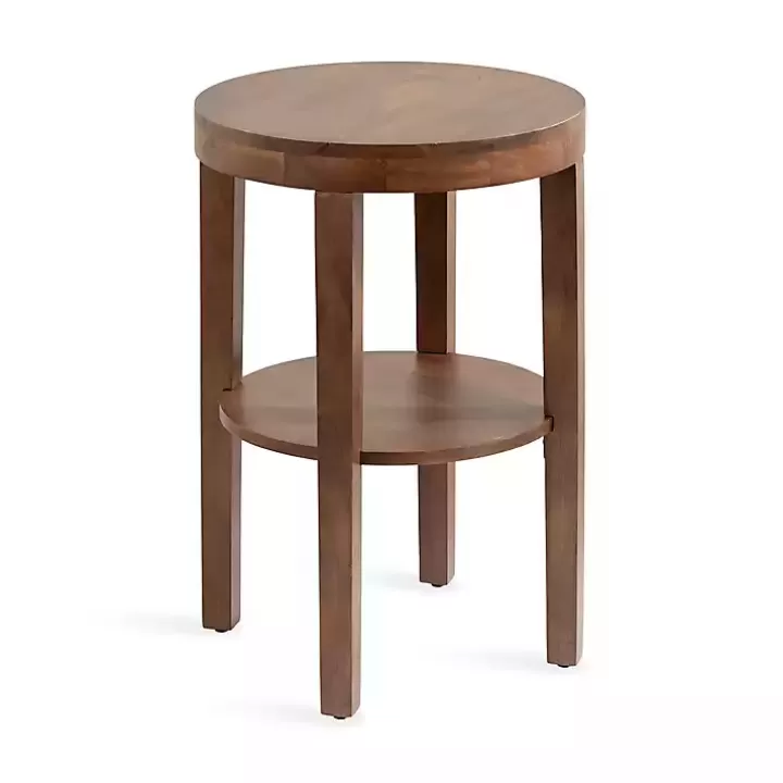 Discount Walnut Round Talen Accent Table Accent & End Tables