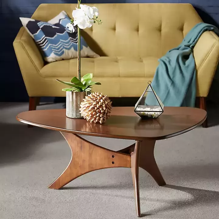 Sale Walnut Triangle Modern Coffee Table Coffee Tables