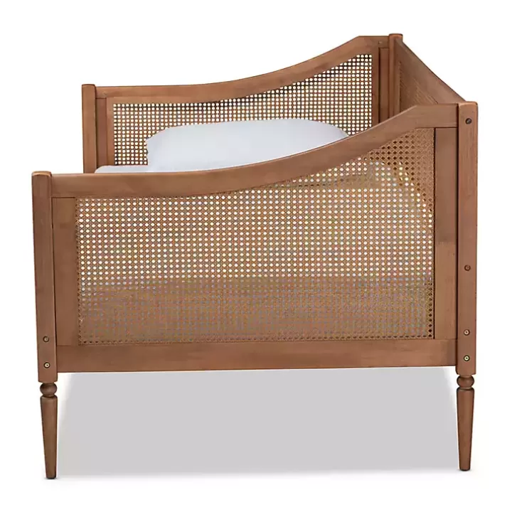 Store Walnut Wood and Rattan Twin Daybed Beds & Headboards