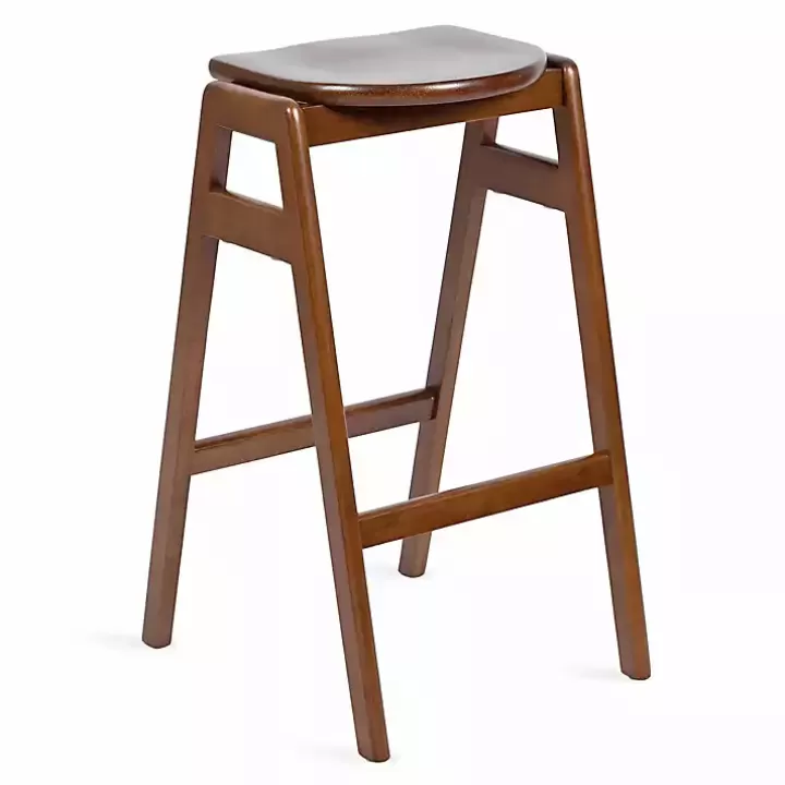 Discount Walnut Wood Backless Bar Stool Bar Stools & Counter Height Stools