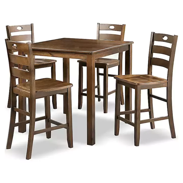 Best Walnut Wood Brooke 5-pc. Counter Height Set Dining Sets