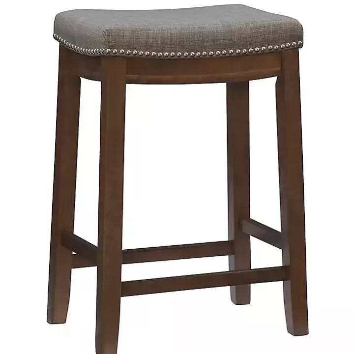 Hot Walnut Wood Counter Stool with Cushion Bar Stools & Counter Height Stools