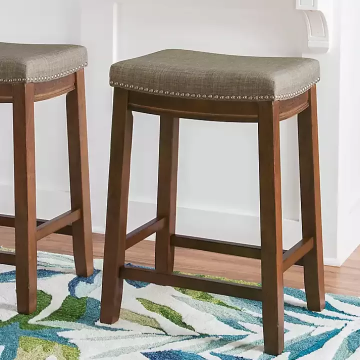 Hot Walnut Wood Counter Stool with Cushion Bar Stools & Counter Height Stools