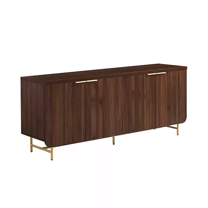 Fashion Walnut Wood Scandinavian 4-Door Sideboard Cabinets & Sideboards