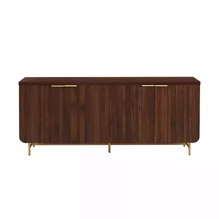 Fashion Walnut Wood Scandinavian 4-Door Sideboard Cabinets & Sideboards