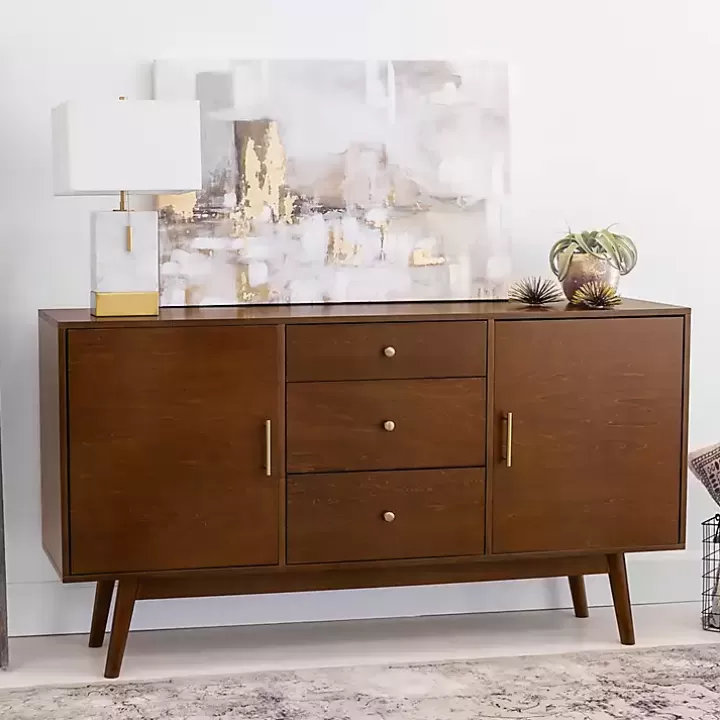 Fashion Warm Brown Mid-Century Modern Storage Console Console Tables