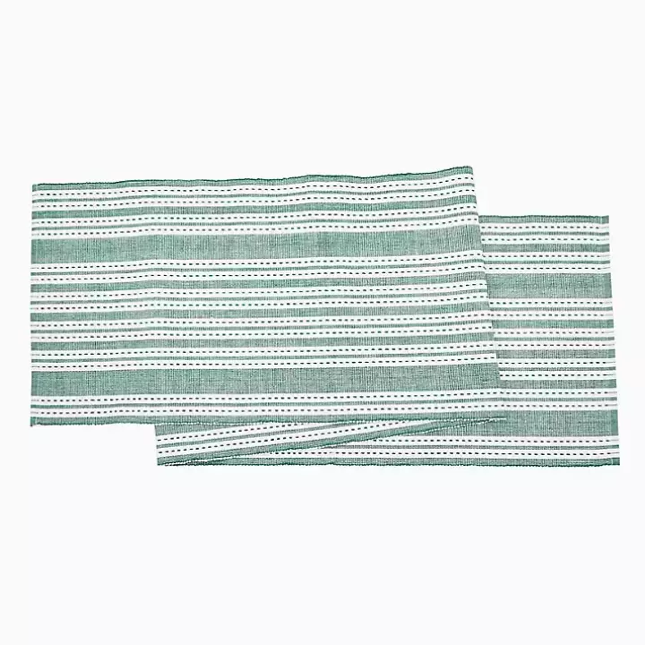 Sale Warner Emerald Stripe Table Runner Table Linens