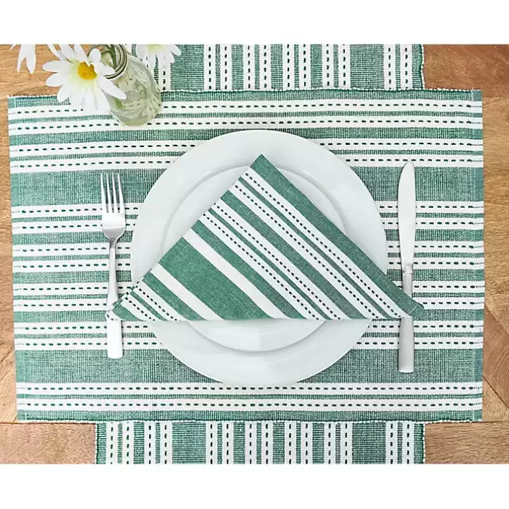 Sale Warner Emerald Stripe Table Runner Table Linens