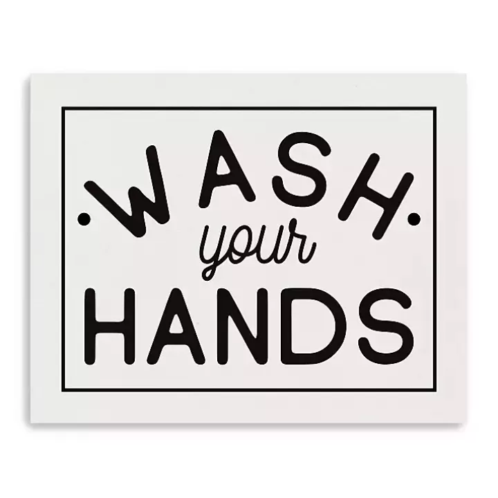 Sale Wash Your Hands Giclee Canvas Art Print, 20x16 in. Wall Quotes & Signs