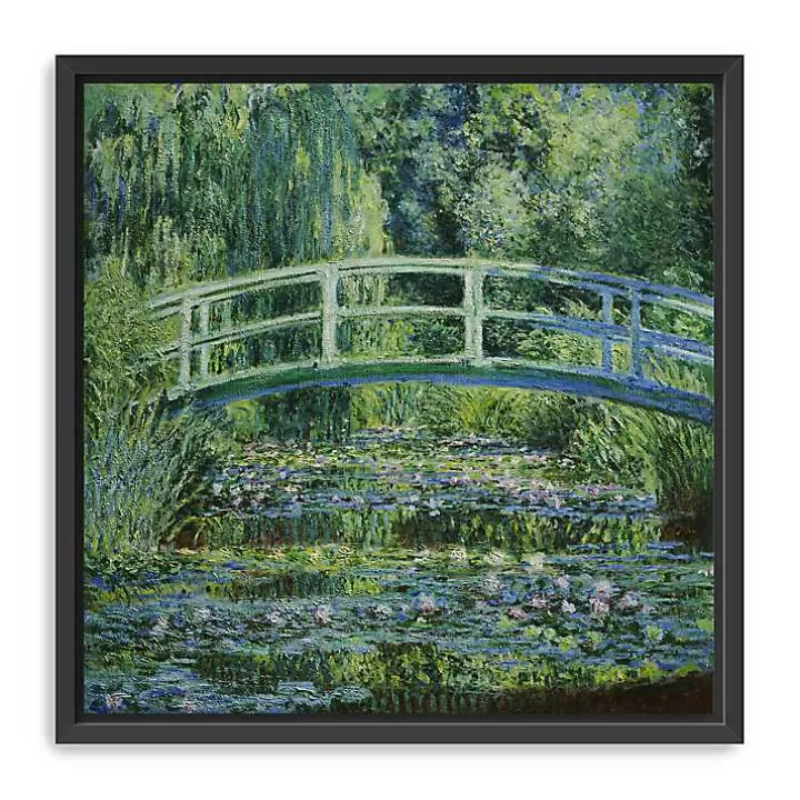 Cheap Water Lilies and Japanese Bridge Framed Art Print Canvas Art