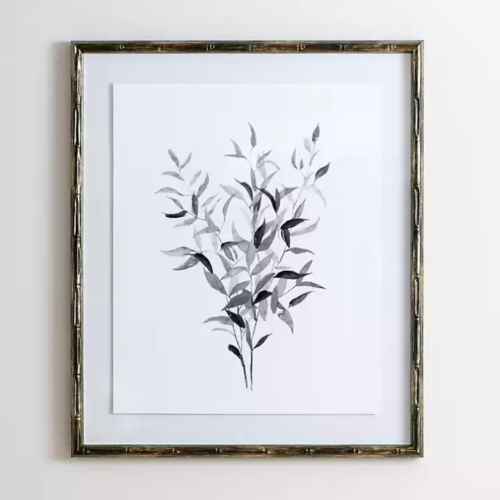 Store Watercolor Bamboo Leaves Framed Art Print Framed Art