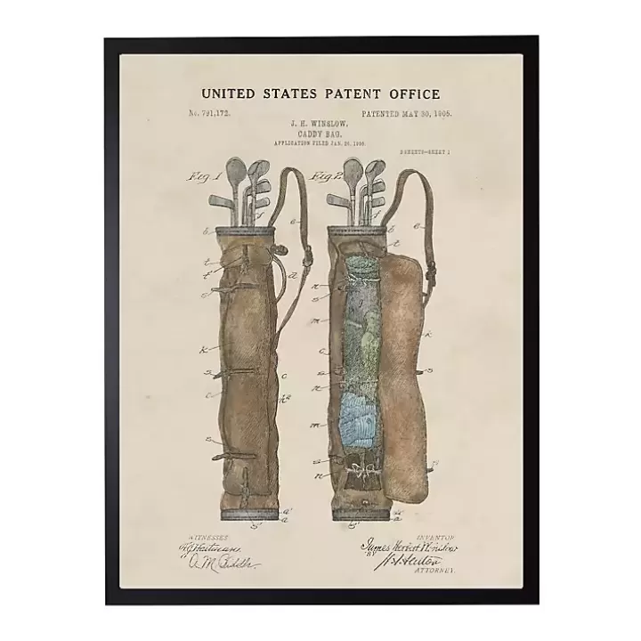 Discount Watercolor Golf Bag Framed Art Print Framed Art