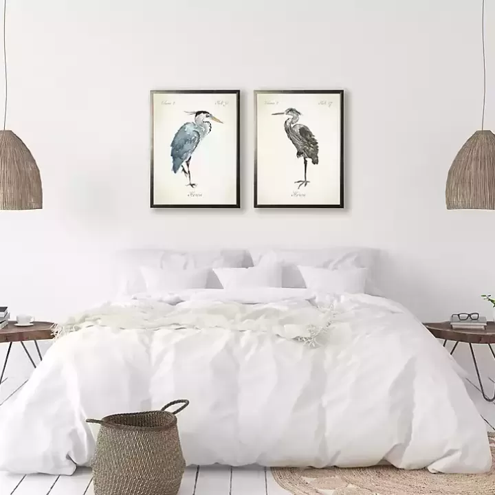 Flash Sale Watercolor Herons Framed Art Prints, Set of 2 Framed Art
