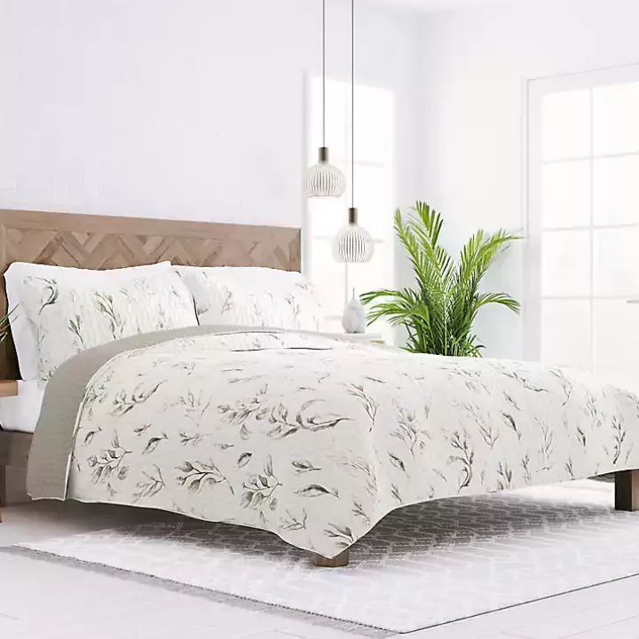 Online Watercolor Leaves Reversible 2-pc. Twin Quilt Set Quilts