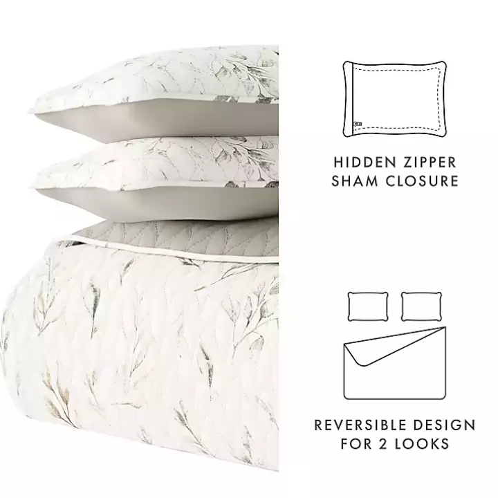 Online Watercolor Leaves Reversible 2-pc. Twin Quilt Set Quilts
