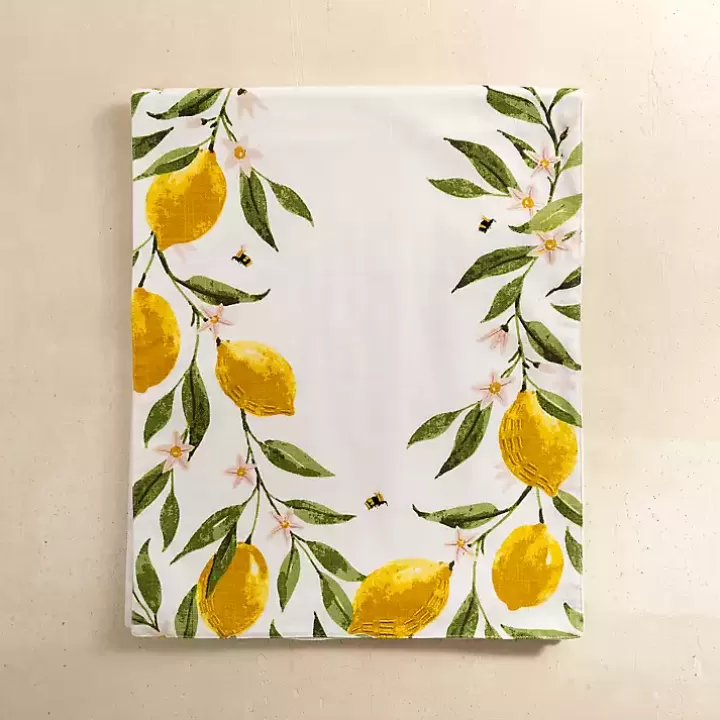 Online Watercolor Lemon and Bees Table Runner Table Linens