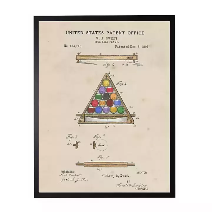 Cheap Watercolor Pool Ball Frame Framed Art Print Framed Art