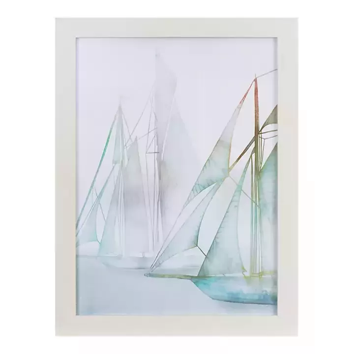 Sale Watercolor Sailboats Framed Art Prints, Set of 2 Framed Art