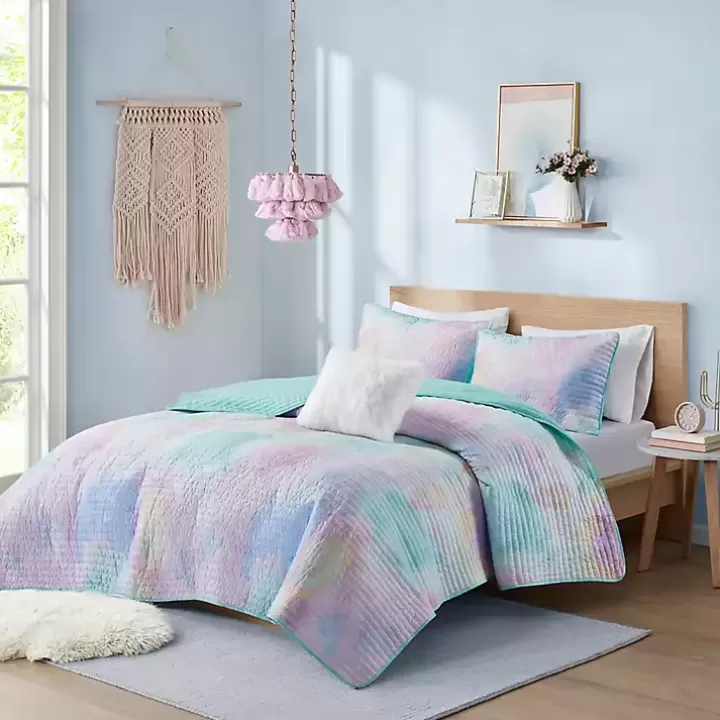 Outlet Watercolor Tie-Dye 4-pc. Full/Queen Quilt Set Quilts