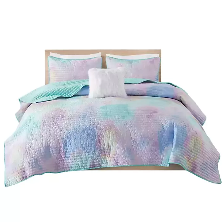 Outlet Watercolor Tie-Dye 4-pc. Full/Queen Quilt Set Quilts