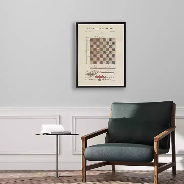 Cheap Watercolor Vintage Checkers Framed Art Print Framed Art