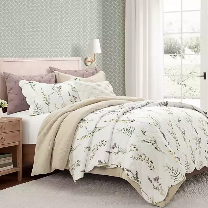 Discount Watercolor Wildflower 3-pc. Full/Queen Quilt Set Quilts
